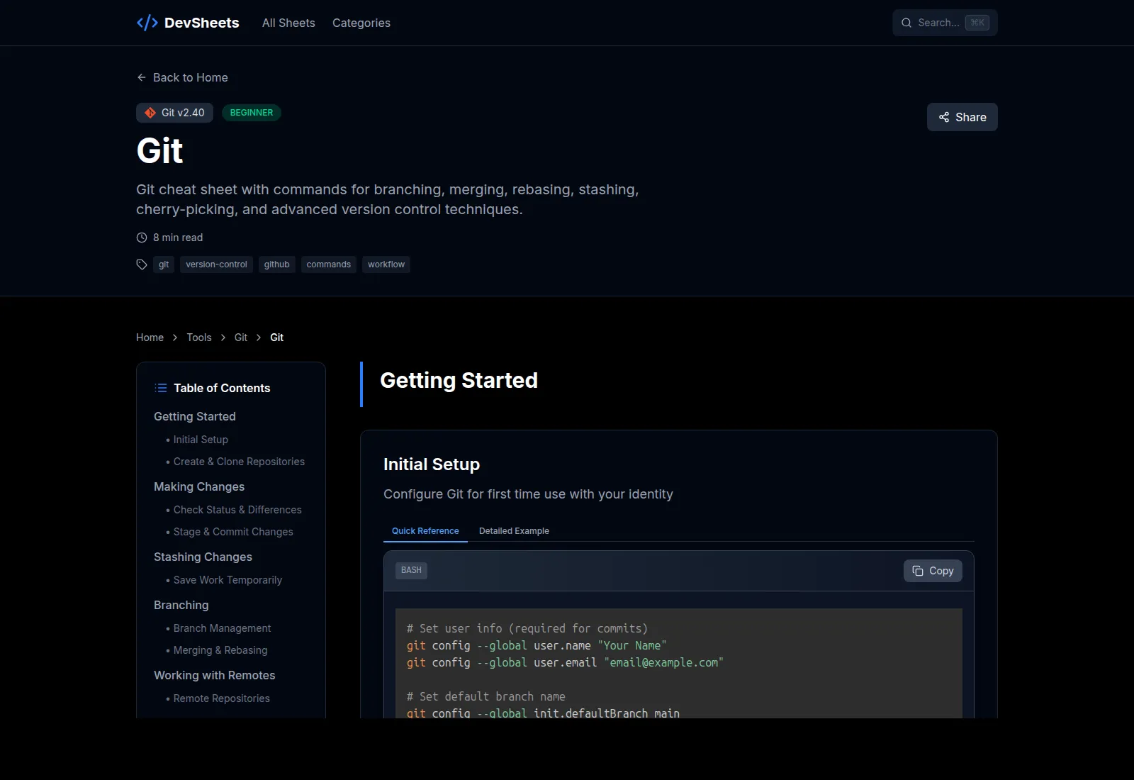DevSheets screenshot 1