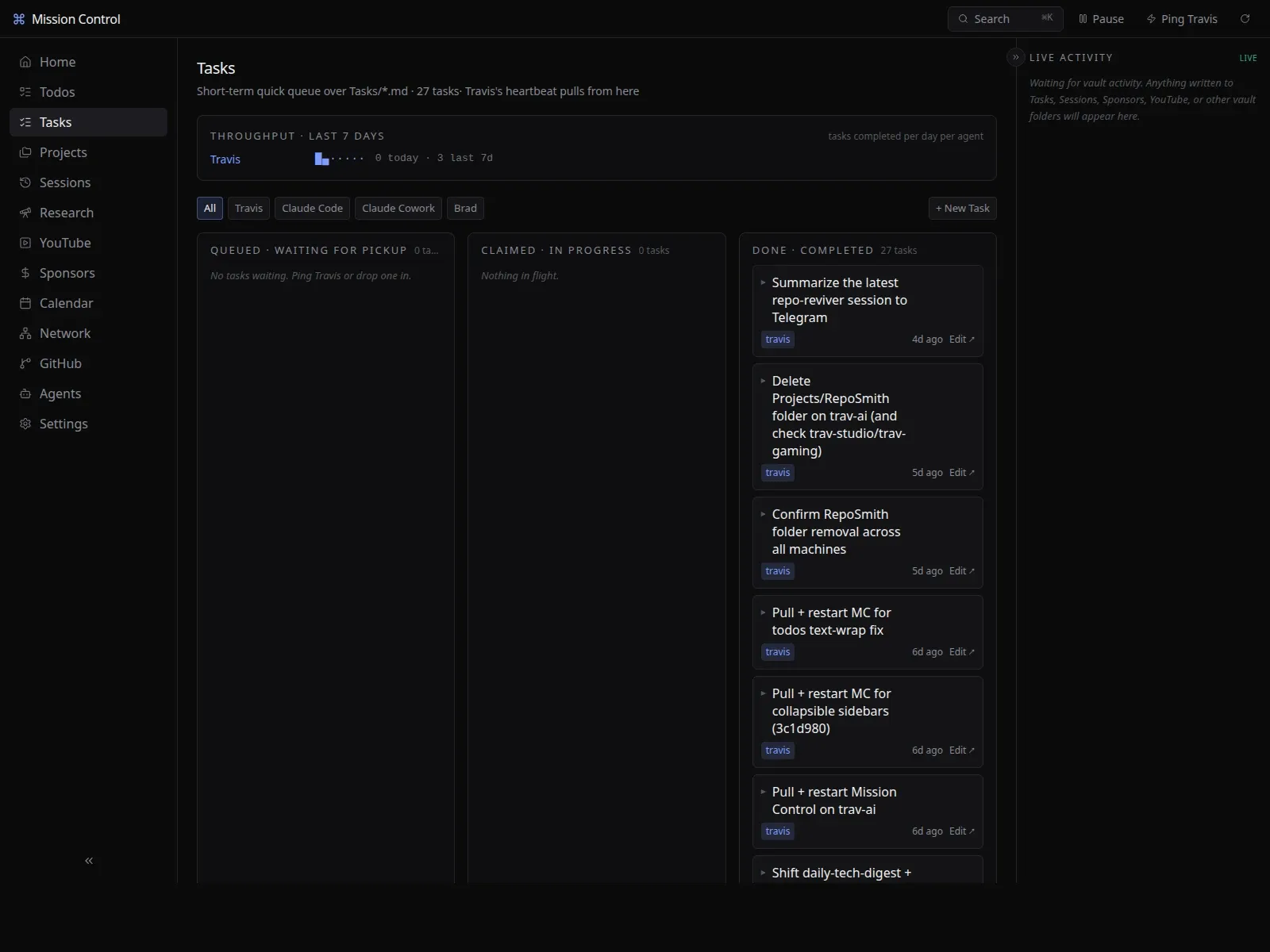 Mission Control screenshot 1